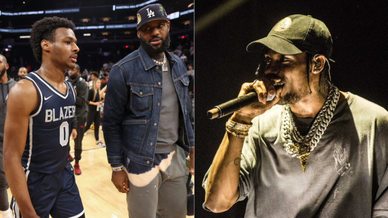 Regardez Travis Scott se présenter avec LeBron et Bronny James pour son 18e anniversaire