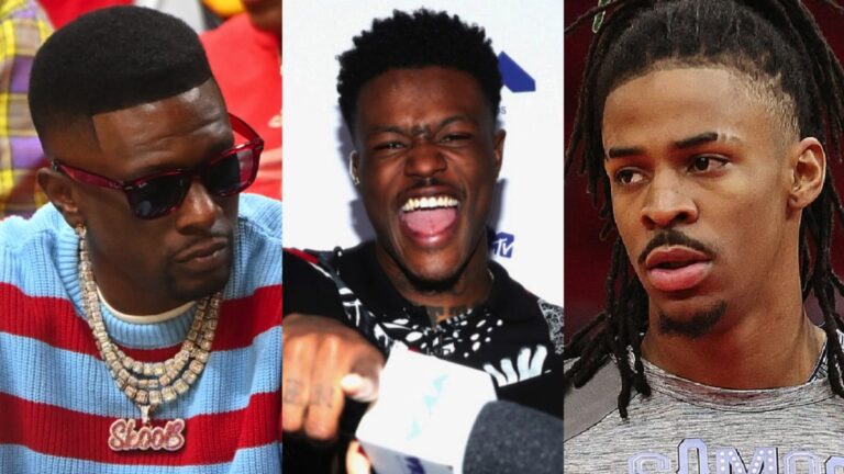 Boosie Badazz, DC Young Fly et le père Swag Surf de Ja Morant au match de la NBA