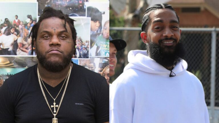 Fat Trel visite la fresque de Nipsey Hussle pour lui rendre hommage : « Je me souviens encore de notre dernière conversation »