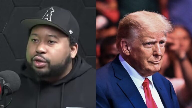 Akademiks pose avec Donald Trump à l&rsquo;UFC 287
