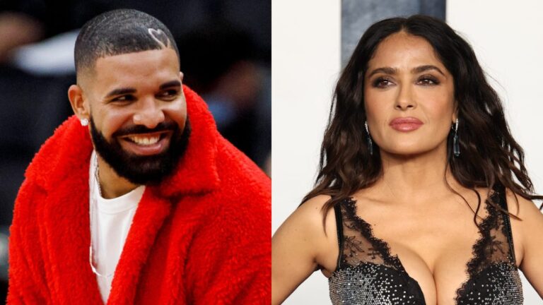 Drake flirte avec Salma Hayek après un piège à soif « Bikini Workout » racé