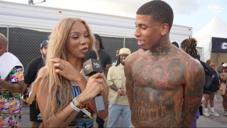 NLE Choppa flirte avec la «belle» Brittany Renner dans les coulisses de Rolling Loud Miami