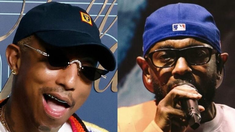 Pharrell montre son sac LV « Millionaire » à Kendrick Lamar