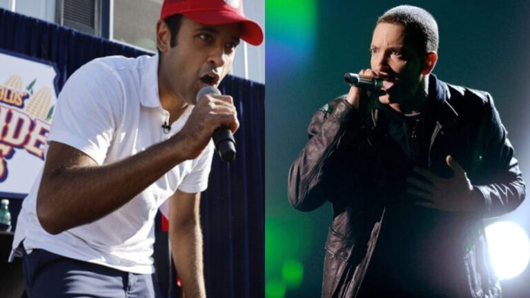 Eminem: Le candidat républicain à la présidentielle laisse tomber les barres Slim Shady à l&rsquo;arrêt de la campagne de l&rsquo;Iowa