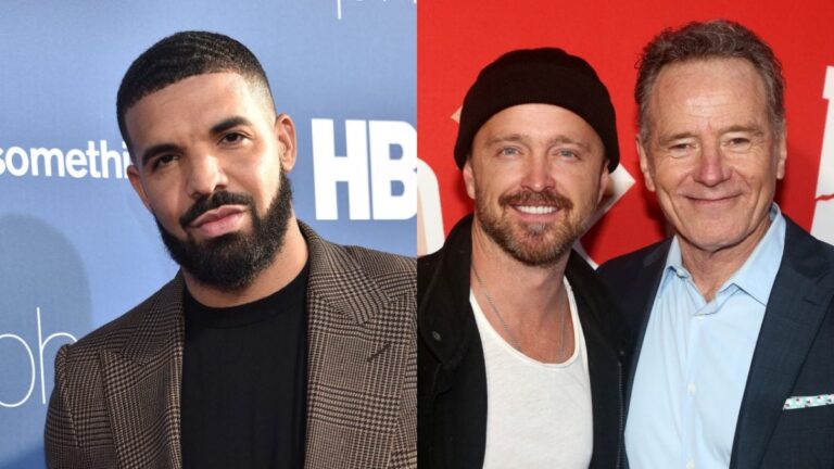 La fête du 37e anniversaire de Drake donne à Bryan Cranston et Aaron Paul de nouveaux rôles improbables