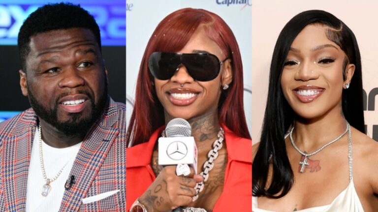 50 Cent réagit à son nom dans Sexyy Red & Convo de travail de seins de GloRilla