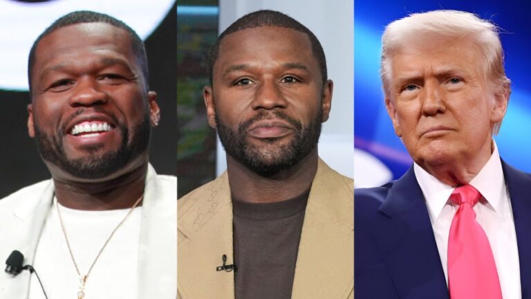 Clowns de 50 cents Floyd Mayweather pour avoir appelé Donald Trump le «meilleur président de tous les temps»