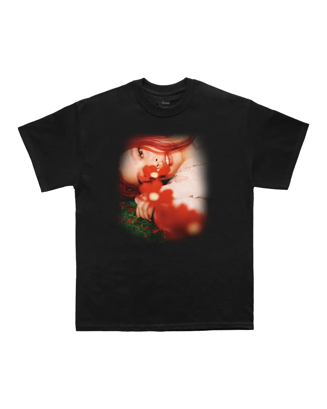 T-shirt noir à fleurs photo