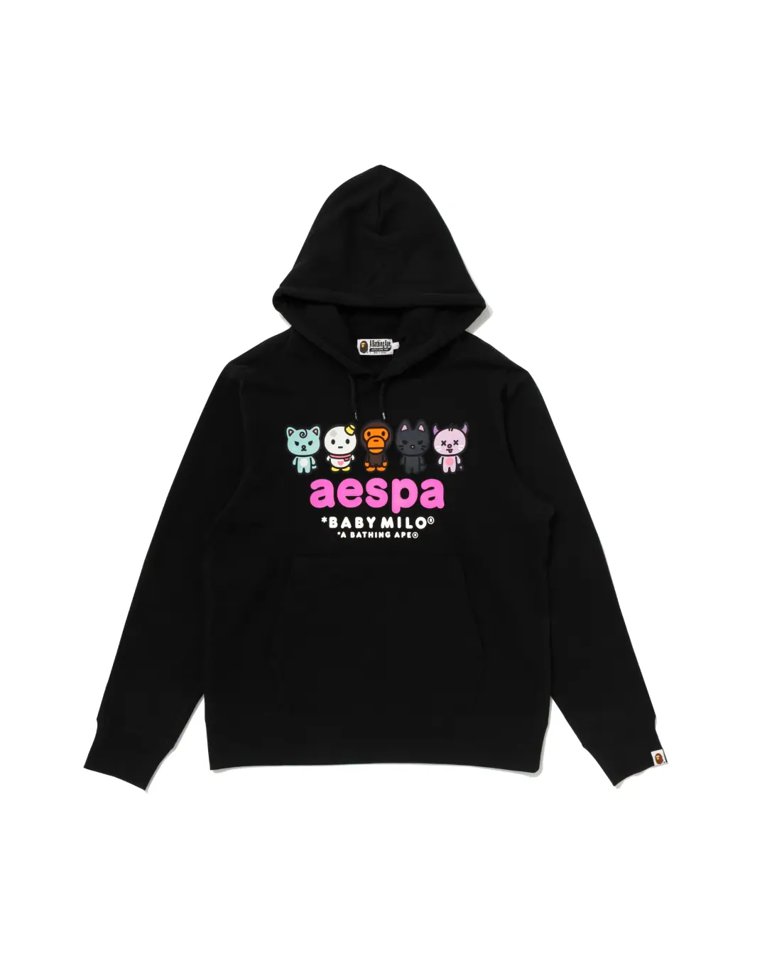 SWEAT À CAPUCHE UNISEXE BAPE X AESPA BABY MILO - NOIR