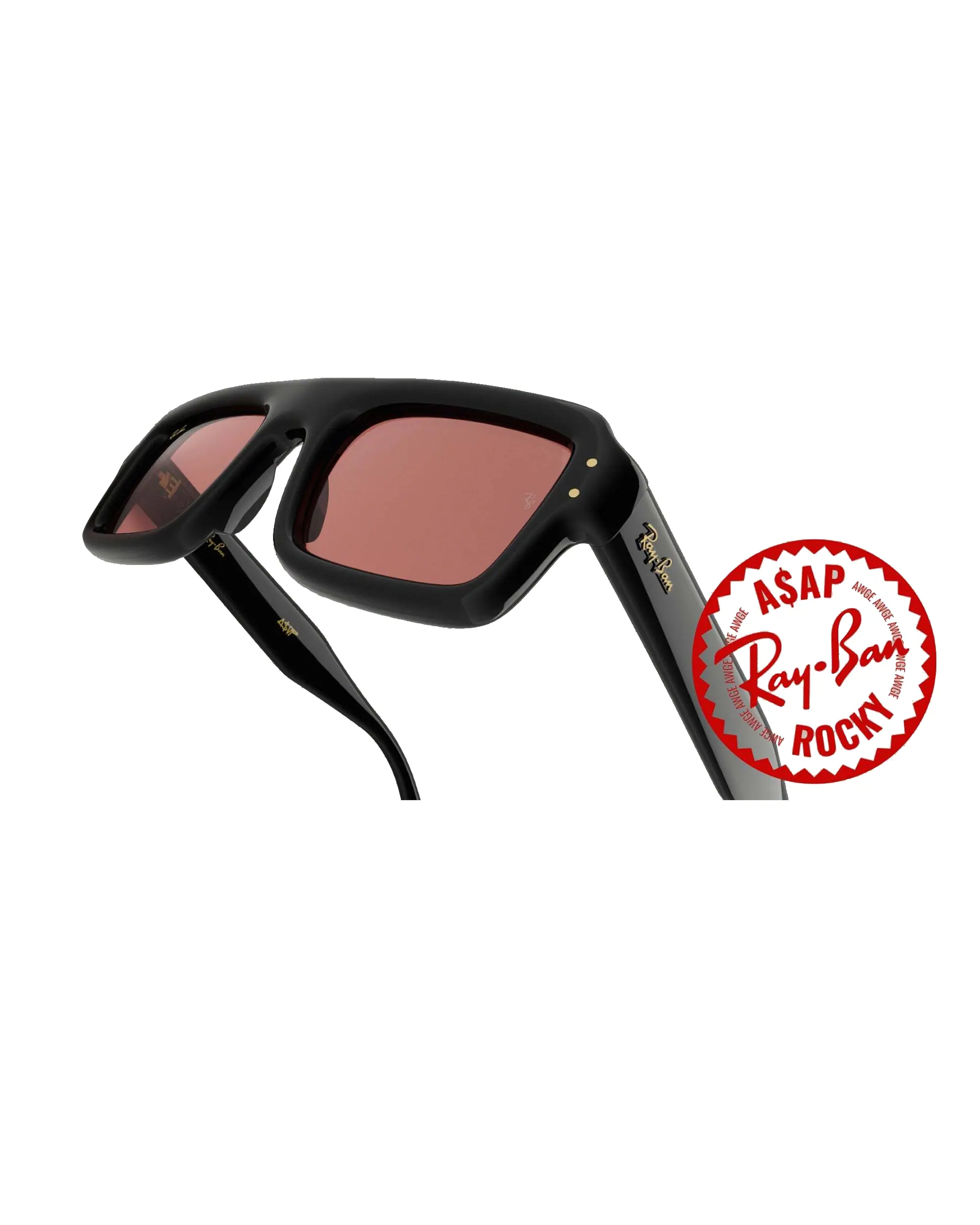 A$AP Rocky x Ray-Ban Flacko Puffer - Monture noire/verre violet