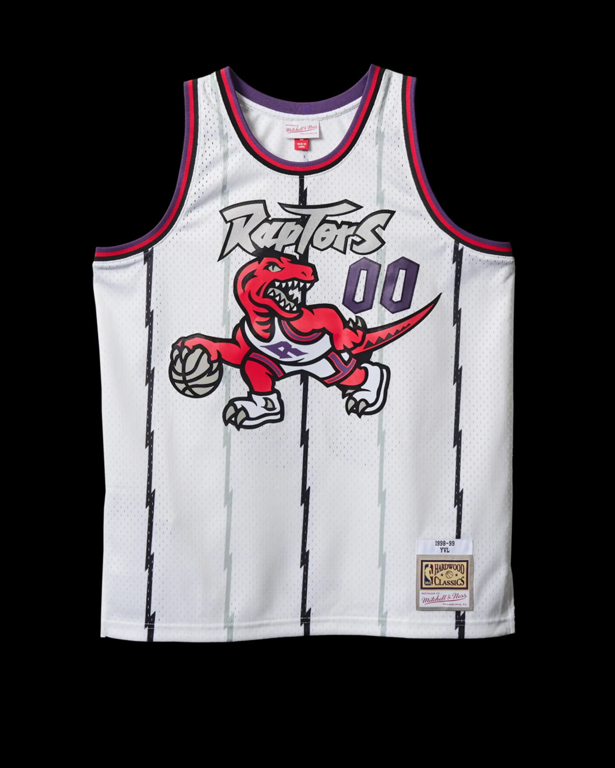 NBA PLAYBOI CARTI X M&N MAILLOT TORONTO RAPTORS 1998 (BLANC)