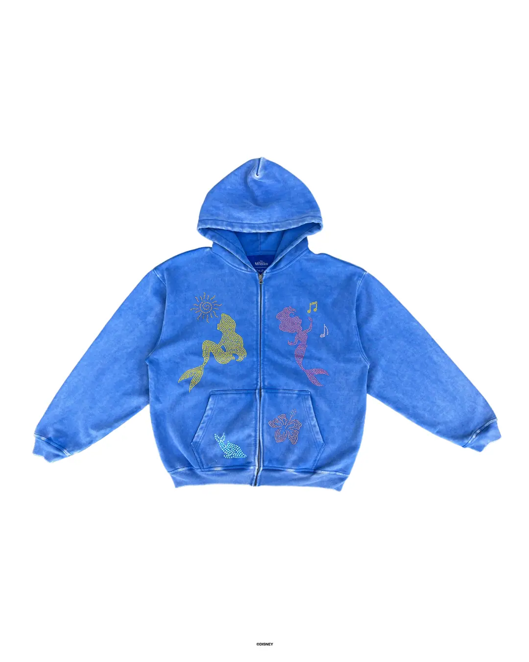 Zara Larsson X La Petite Sirène - Sweat à capuche zippé (Bleu)