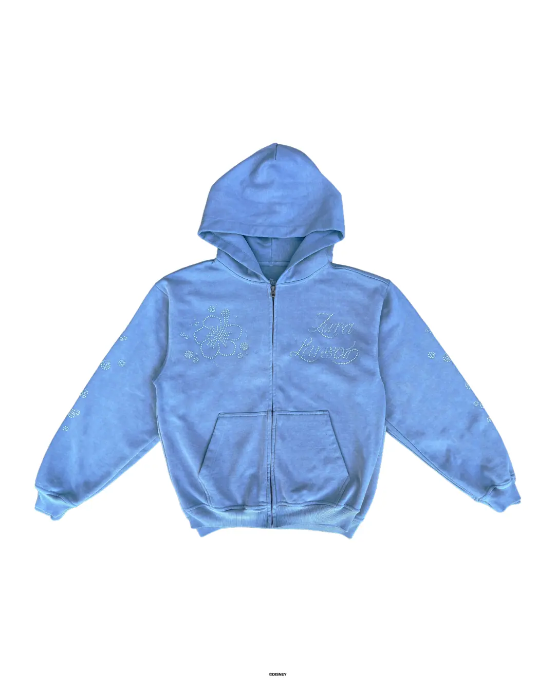 Zara Larsson X La Petite Sirène - Sweat à capuche zippé Bubbles (Bleu clair)